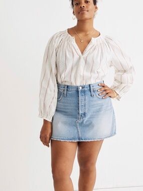 Rigid Denim Relaxed Mini Skirt in Northdale Wash